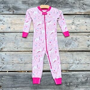 Hanna Andersson Moon and Back Organic Cotton Unicorn Footie Pajamas Size 3